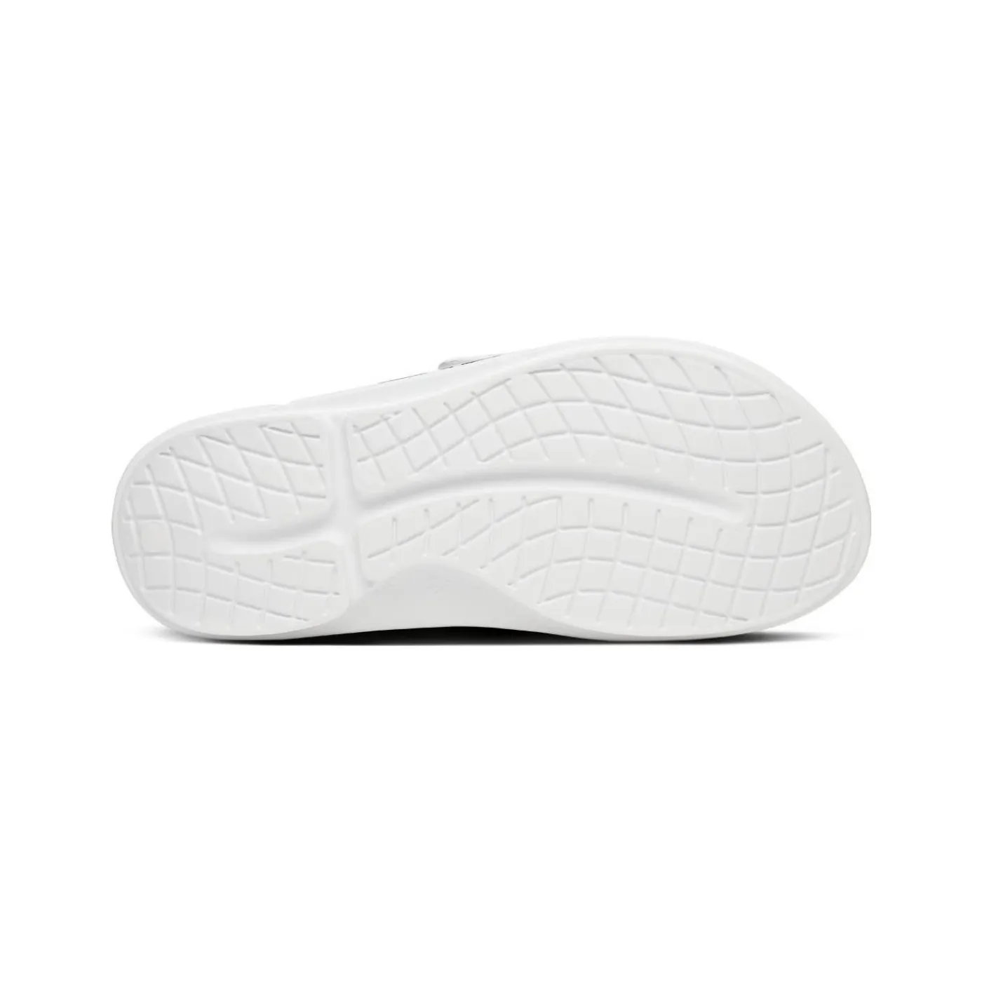Online Tofflor OOFOS Slide Sport Flex White/Blue Badtofflor Bauer