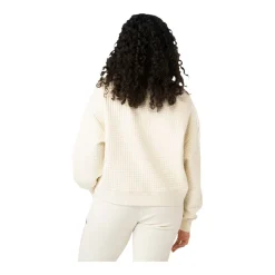 Tröja Quilted 1/4 Zip Womens Cream Tröjor Senior