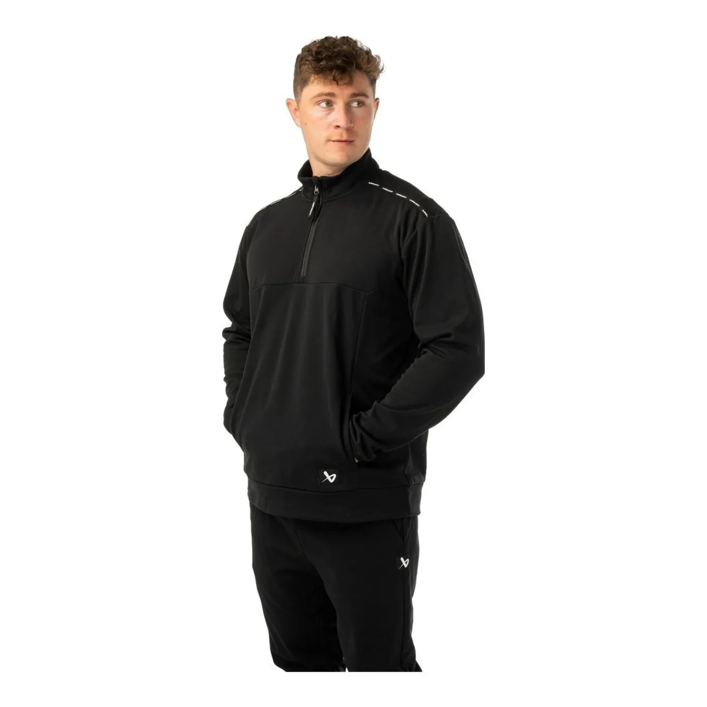 Sale Tröja Team Fleece 1/2 Zip Sr Black Tröjor Senior