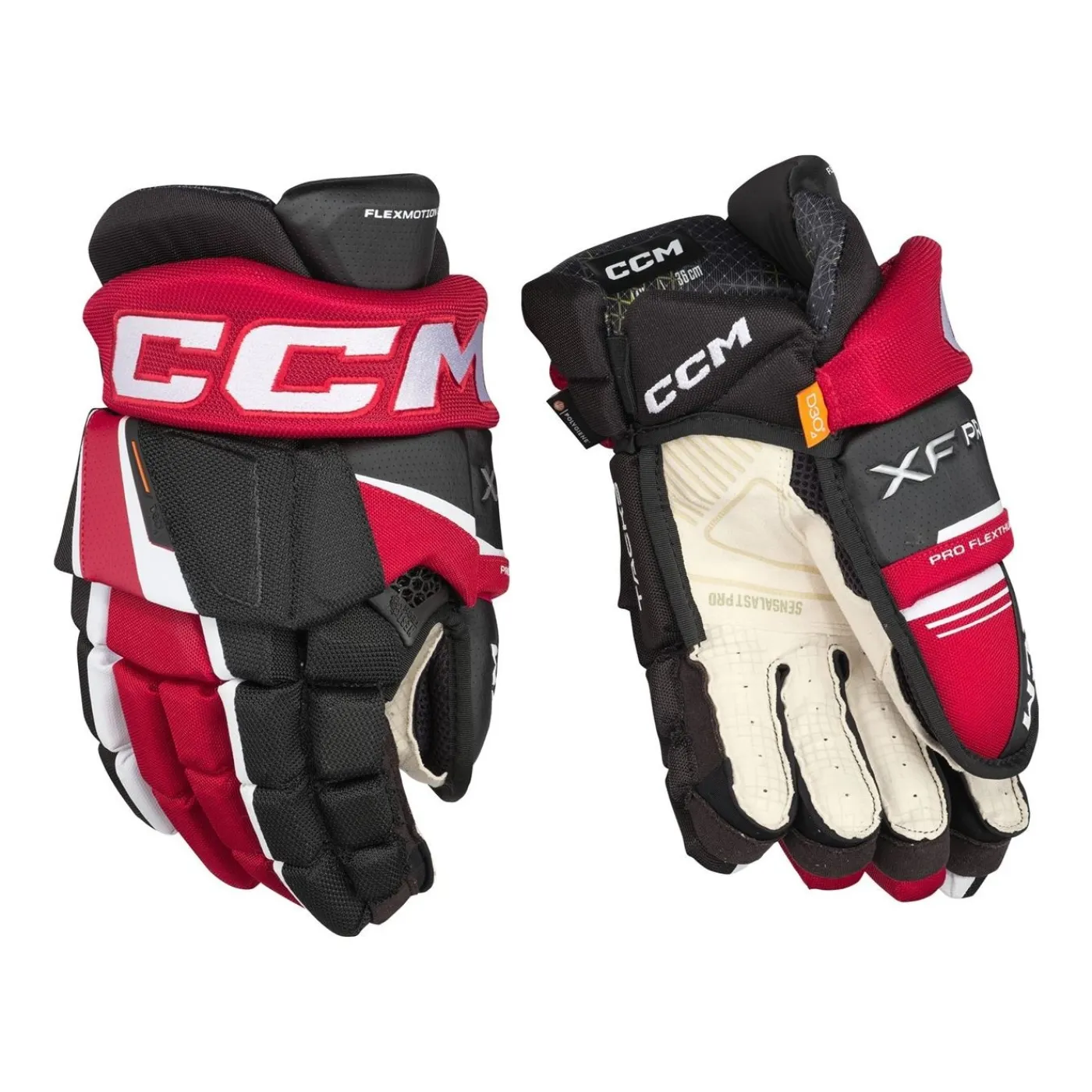 Outlet Hockeyhandskar Tacks XF Pro Jr Black/Red/White Hockeyhandskar Junior|Hockeyutrustning Junior