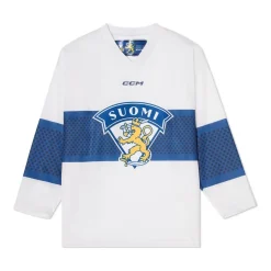 Best Matchtröja Replica Team Finland Jr White Nhl Replica Tröjor