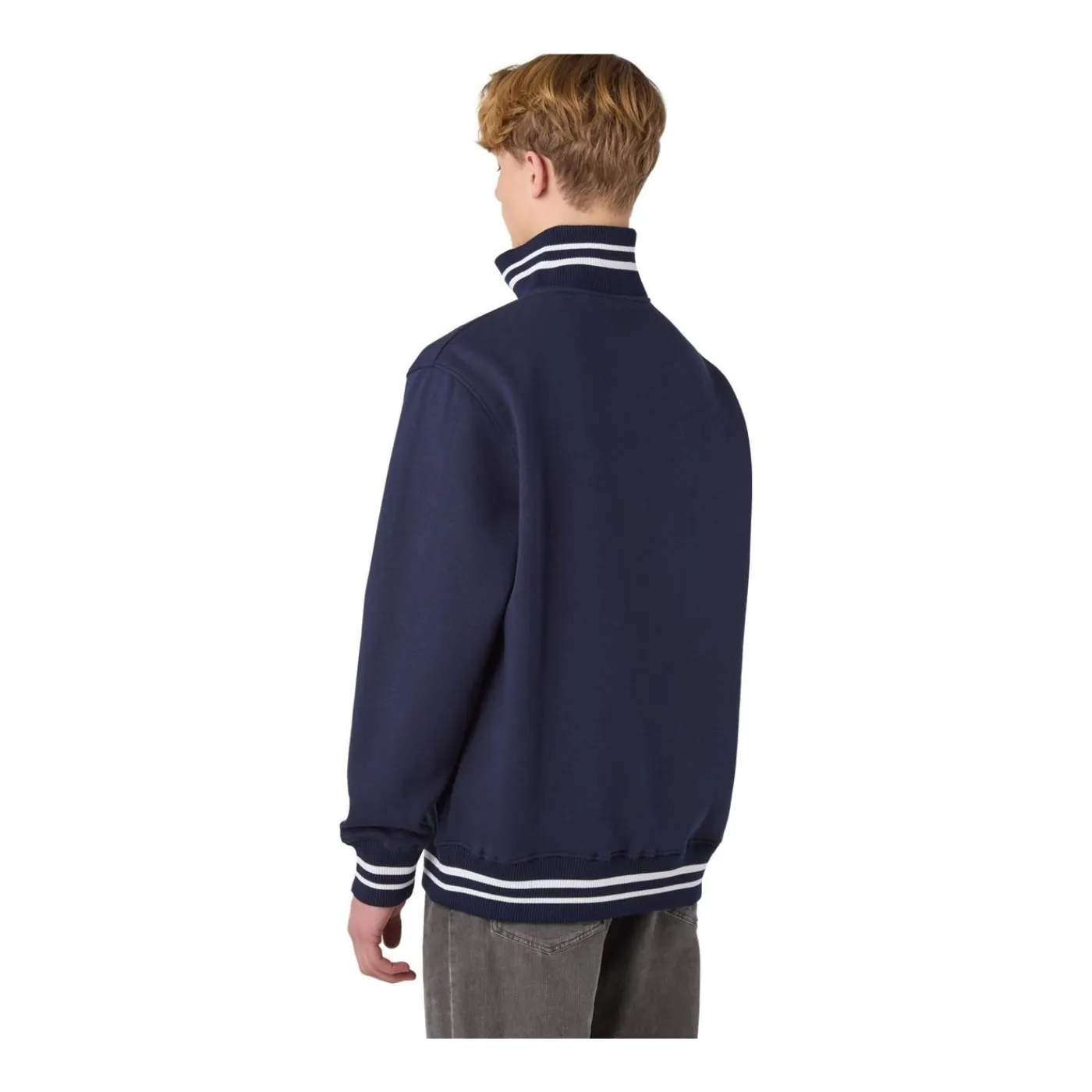 New Tröja Stripe Quarter Zip Sr Navy Tröjor Senior