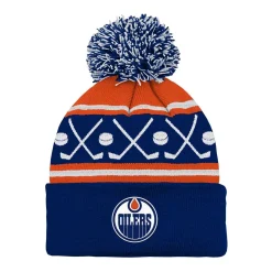 Outlet Mössa Face-Off Pom Yth Edmonton Oilers Outerstuff|Mössor Nhl