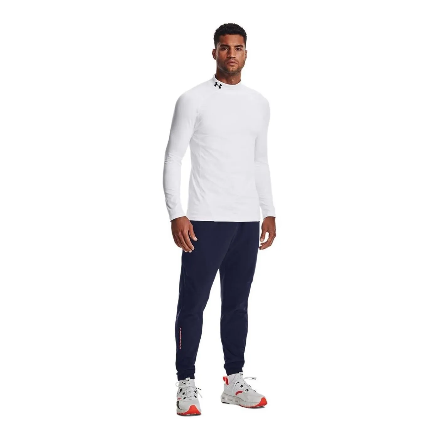 Outlet Tröja Mock ColdGear Fitted White Tröjor Senior|Under Armour